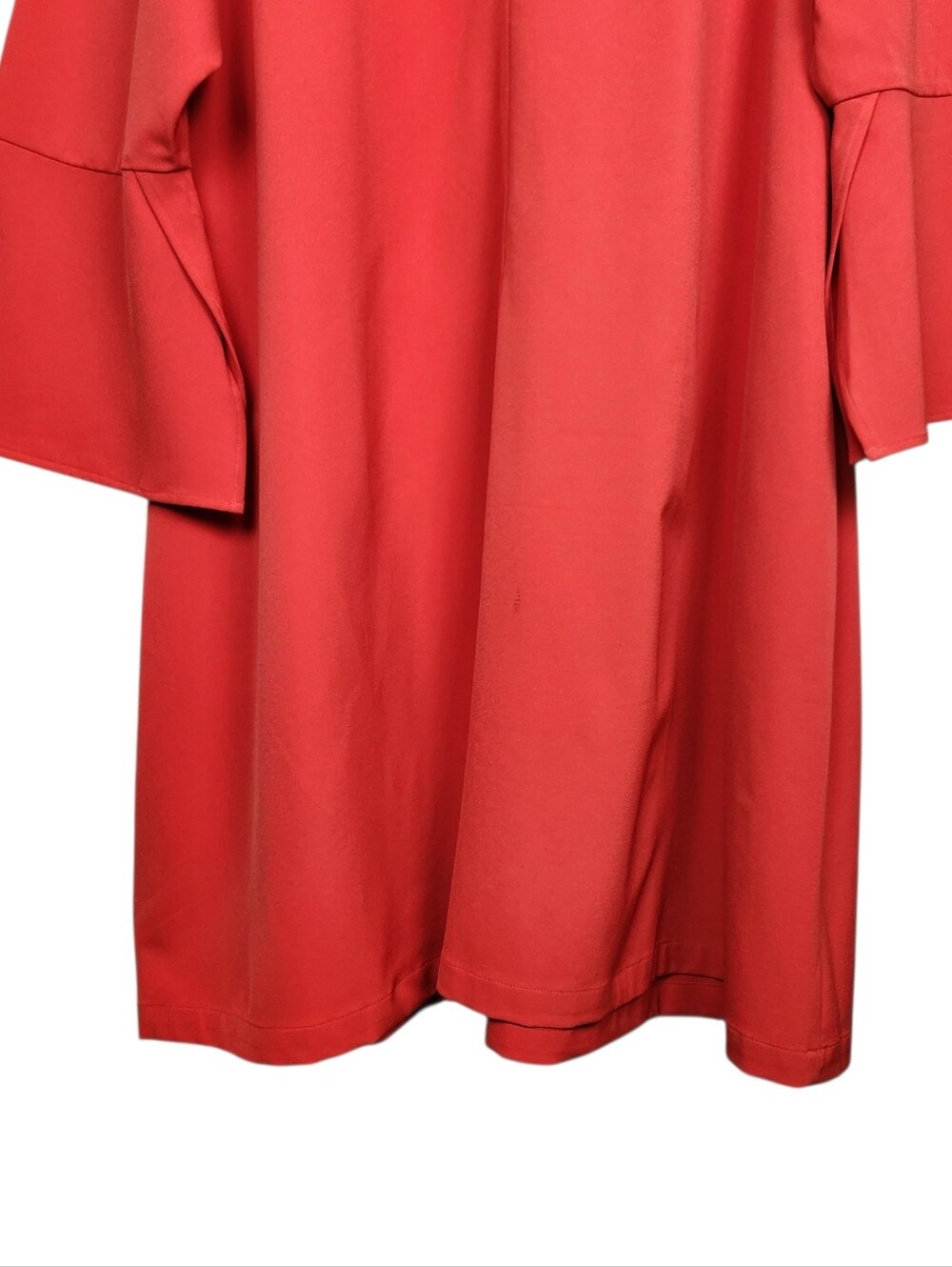 Laurie Felt Orange Bell Sleeve Scuba Stretch Dress Boatneck Womens Size 2X - Picture 7 of 12